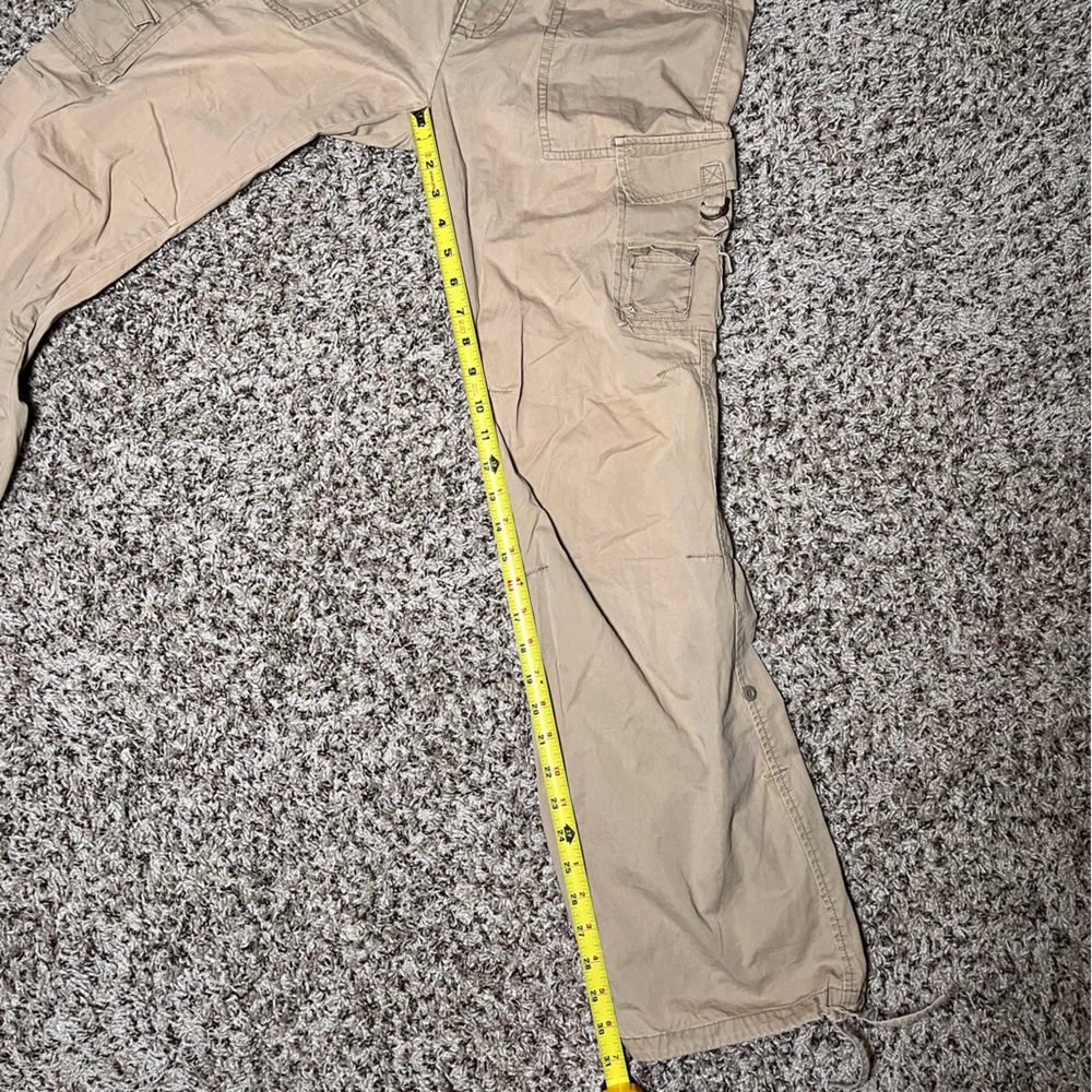 Vintage Y2K Women's Express Beige Cargo Wide Leg Pants Size 6 - Picture 3 of 4